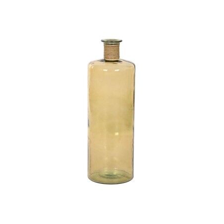 Vaso Home ESPRIT Giallo Corda Vetro Temperato 25 x 25 x 75 cm
