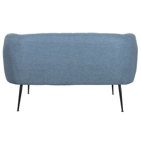 Divano DKD Home Decor Azzurro Nero Schiuma Legno Metallo Velluto Scandi 129 x 75 x 73 cm