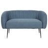 Divano DKD Home Decor Azzurro Nero Schiuma Legno Metallo Velluto Scandi 129 x 75 x 73 cm