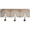 Appendiabiti da parete Home ESPRIT Bianco Nero Naturale Metallo Legno di mango Buddha 38 x 5 x 16 cm