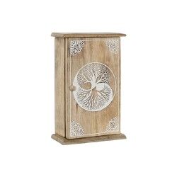 Armadietto portachiavi Home ESPRIT Bianco Naturale 18 x 7,5 x 28 cm
