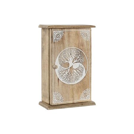 Armadietto portachiavi Home ESPRIT Bianco Naturale 18 x 7,5 x 28 cm