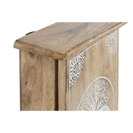 Armadietto portachiavi Home ESPRIT Bianco Naturale 18 x 7,5 x 28 cm