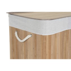 Cesto per i Panni Sporchi Home ESPRIT Bianco Naturale Bambù 140 L 60 x 40 x 60 cm