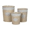 Cesto per i Panni Sporchi Home ESPRIT Crema vimini Shabby Chic 45 x 45 x 55 cm 3 Pezzi