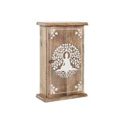 Armadietto portachiavi Home ESPRIT Bianco Naturale 18 x 7,5 x 28 cm