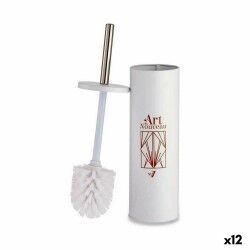 Scopino per il Bagno Berilo Art Nouveau Bianco Bronce Acciaio Plastica 9,5 x 37,5 x 9,5 cm (12 Unità)