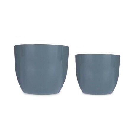 Set di Vasi Ibergarden CAZORLA-22-28-A Antracite Argilla Ø 22 cm Ø 28 cm 22 x 22 x 18 cm 28 x 28 x 24 cm 2 Pezzi