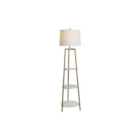 Lampada da Terra DKD Home Decor Dorato Metallo Poliestere Bianco 50 W Legno MDF (41 x 41 x 156 cm)
