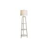 Lampada da Terra DKD Home Decor Dorato Metallo Poliestere Bianco 50 W Legno MDF (41 x 41 x 156 cm)