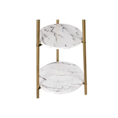 Lampada da Terra DKD Home Decor Dorato Metallo Poliestere Bianco 50 W Legno MDF (41 x 41 x 156 cm)