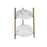 Lampada da Terra DKD Home Decor Dorato Metallo Poliestere Bianco 50 W Legno MDF (41 x 41 x 156 cm)