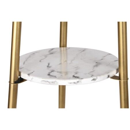 Lampada da Terra DKD Home Decor Dorato Metallo Poliestere Bianco 50 W Legno MDF (41 x 41 x 156 cm)