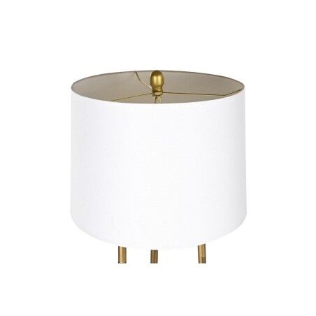 Lampada da Terra DKD Home Decor Dorato Metallo Poliestere Bianco 50 W Legno MDF (41 x 41 x 156 cm)