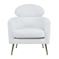 Poltrona Home ESPRIT Bianco Argentato Metallo 71 x 75 x 95 cm