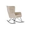 Sedia a Dondolo Home ESPRIT Nero Beige Poliestere Metallo 68 x 90 x 92 cm