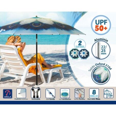 Ombrellone Azzurro Ø 200 cm SPF50+ Pavone