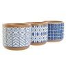 Vaso Home ESPRIT Azzurro Bianco Cemento 12 x 12 x 10,5 cm (3 Unità)