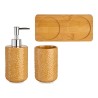 Set da Bagno Berilo PLH03242-3 Cammello Bambù polipropilene ABS Quadrati 9 x 18,5 x 20 cm