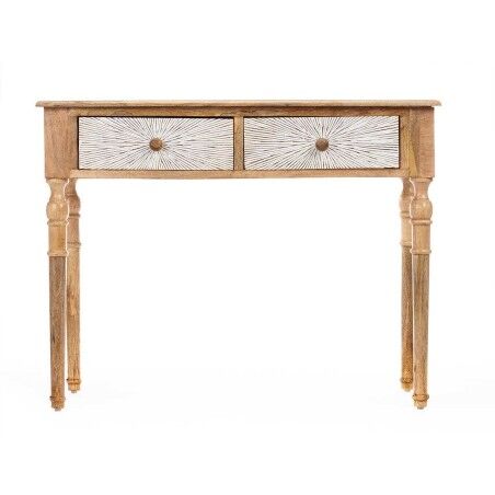 Ingresso con 2 Cassetti Gift Decor 35 Bianco Marrone 98 x 77 x 42 cm Righe
