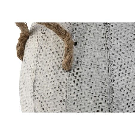 Vaso Home ESPRIT Bianco Metallo Corda 20 x 20 x 33 cm
