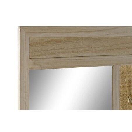 Appendiabiti con specchio Home ESPRIT Naturale Rattan Legno di paulownia Specchio 92 x 40 x 181 cm