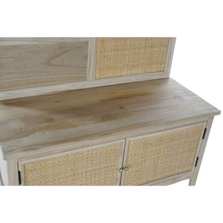 Appendiabiti con specchio Home ESPRIT Naturale Rattan Legno di paulownia Specchio 92 x 40 x 181 cm