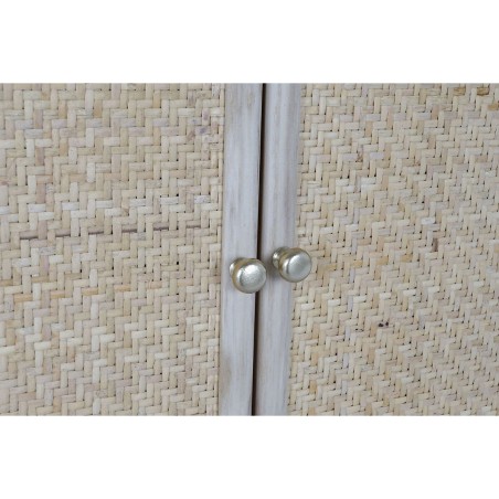 Appendiabiti con specchio Home ESPRIT Naturale Rattan Legno di paulownia Specchio 92 x 40 x 181 cm