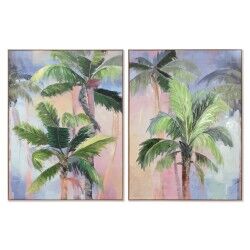 Quadro Home ESPRIT Palme Tropicale 90 x 3,5 x 120 cm (2 Unità)