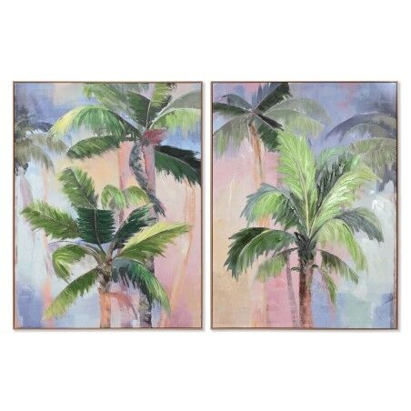 Quadro Home ESPRIT Palme Tropicale 90 x 3,5 x 120 cm (2 Unità)