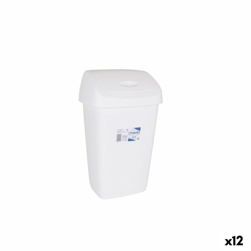 Cestino Tontarelli Aurora Bianco 9L Con coperchio (12 Unità) Cestino Tontarelli Aurora Bianco 9L Con coperchio (12 Unità)