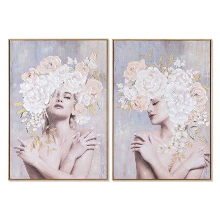 Quadro Home ESPRIT Fiori Moderno 70 x 3,5 x 100 cm (2 Unità)