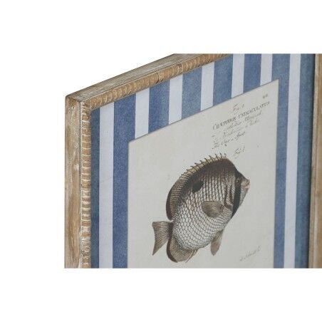 Quadro Home ESPRIT Azzurro Pesce 40 X 2,5 X 55 cm (4 Unità)