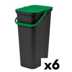 Secchio per Raccolta Differenziata Tontarelli Moda Nero Verde 24 L (6 Unità)