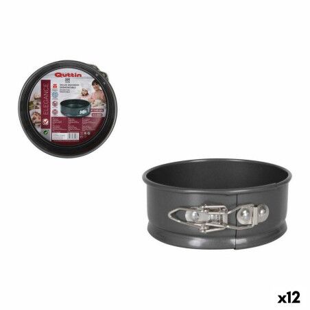 Stampo Removibile Quttin IN215 Acciaio al carbonio Nero (12 Unità) (Ø 12,5 x 5 cm)