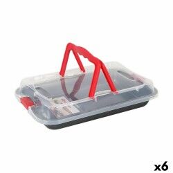 Stampo Removibile Quttin Acciaio al carbonio Nero Trasparente 36 x 23 x 4,5 cm (6 Unità)