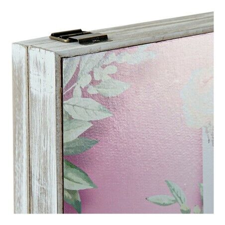 Scatola Decorativa DKD Home Decor Rosa Lilla Legno MDF Tropicale Contatore (2 Unità)