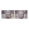 Scatola Decorativa DKD Home Decor Grigio Legno MDF Buddha Contatore (2 Unità)