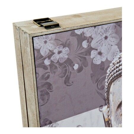 Scatola Decorativa DKD Home Decor Grigio Legno MDF Buddha Contatore (2 Unità)