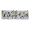 Scatola Decorativa DKD Home Decor Nero Dorato Legno MDF Palme Tropicale Contatore (2 Unità)
