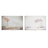 Scatola Decorativa DKD Home Decor Giallo Beige Rosa Legno MDF Fiori Vaso Contatore (2 Unità)
