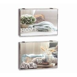 Scatola Decorativa DKD Home Decor Home Beige Legno MDF Contatore (2 Unità)