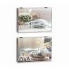 Scatola Decorativa DKD Home Decor Home Beige Legno MDF Contatore (2 Unità)