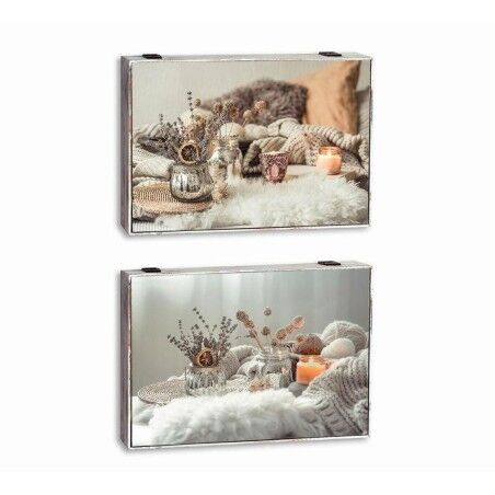 Scatola Decorativa DKD Home Decor Multicolore Legno MDF Spa Contatore (2 Unità)