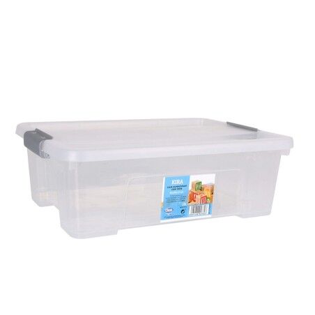 Scatola portaoggetti con coperchio Dem Kira Trasparente Plastica 10 L 40 x 28 x 13 cm (8 Unità)