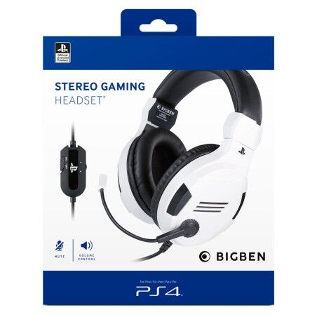Auricolari con Microfono Gaming Big Ben Interactive PS4OFHEADSETV3WHITE Bianco Nero/Bianco
