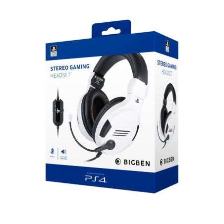 Auricolari con Microfono Gaming Big Ben Interactive PS4OFHEADSETV3WHITE Bianco Nero/Bianco