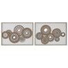 Tela Home ESPRIT Bianco Naturale Boho 70 x 3 x 50 cm (2 Unità)