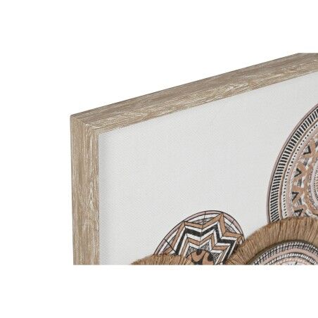 Tela Home ESPRIT Bianco Naturale Boho 70 x 3 x 50 cm (2 Unità)