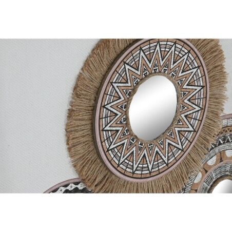 Tela Home ESPRIT Bianco Naturale Boho 70 x 3 x 50 cm (2 Unità)